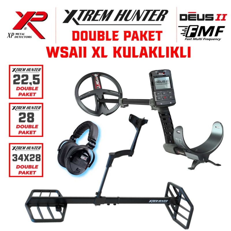 Xtrem Hunter Dedektör - DOUBLE PAKET WSAII XL Kulaklıklı-XP